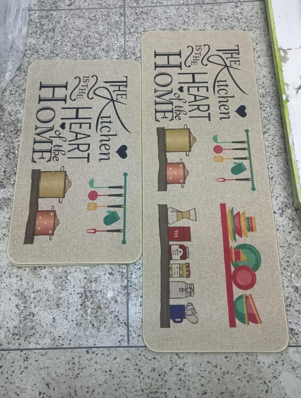 2pcs Rubber bottom kitchen mats