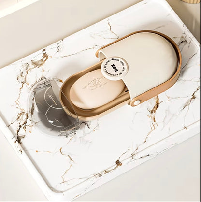Luxury travel soap dish,airtight and portable soap holder with lid and draining tray