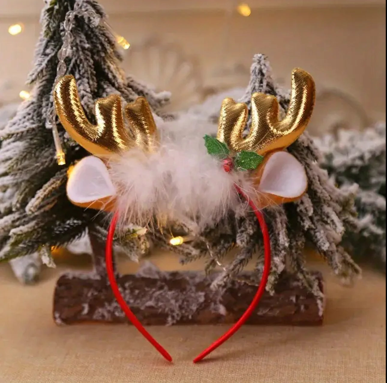 Christmas Headband Xmas Elk Horn Bell Sequin Merry Christmas Hair Hoop