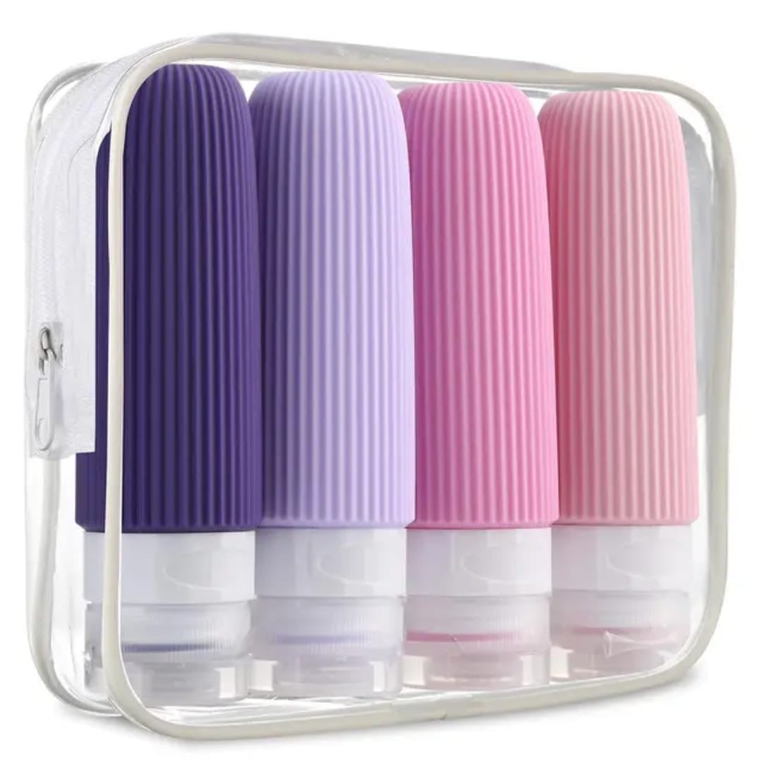Big capacity colorful silicone travel lotion bottles.