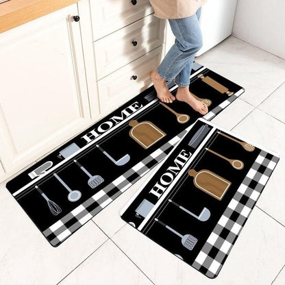 A set of 2 pcs rubber bottom kitchen mats