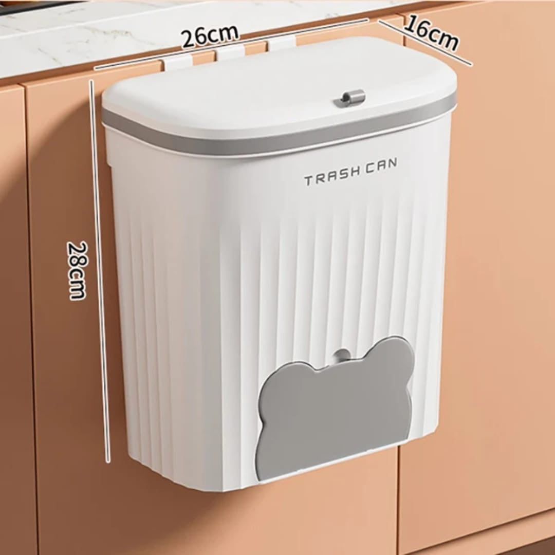 Wall-mounted trash cans with lid