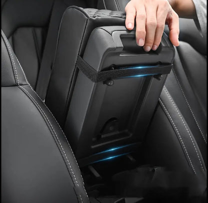 Car armrest with tissue storage