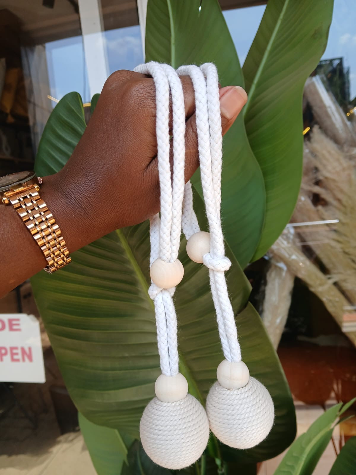 Wood ball curtain tiebacks/ curtain holder
