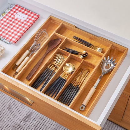 Multifunctional Bamboo drawer organizer