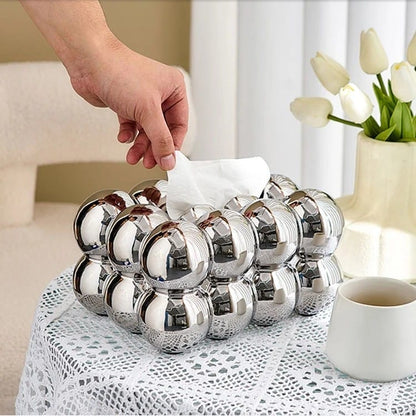 Bubble silver serviette Box Holder