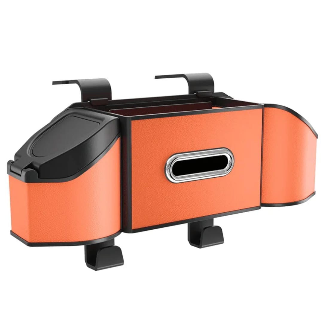 Multipurpose 7 in 1 vehicle/ car rear seat storage box with tissue cup holder