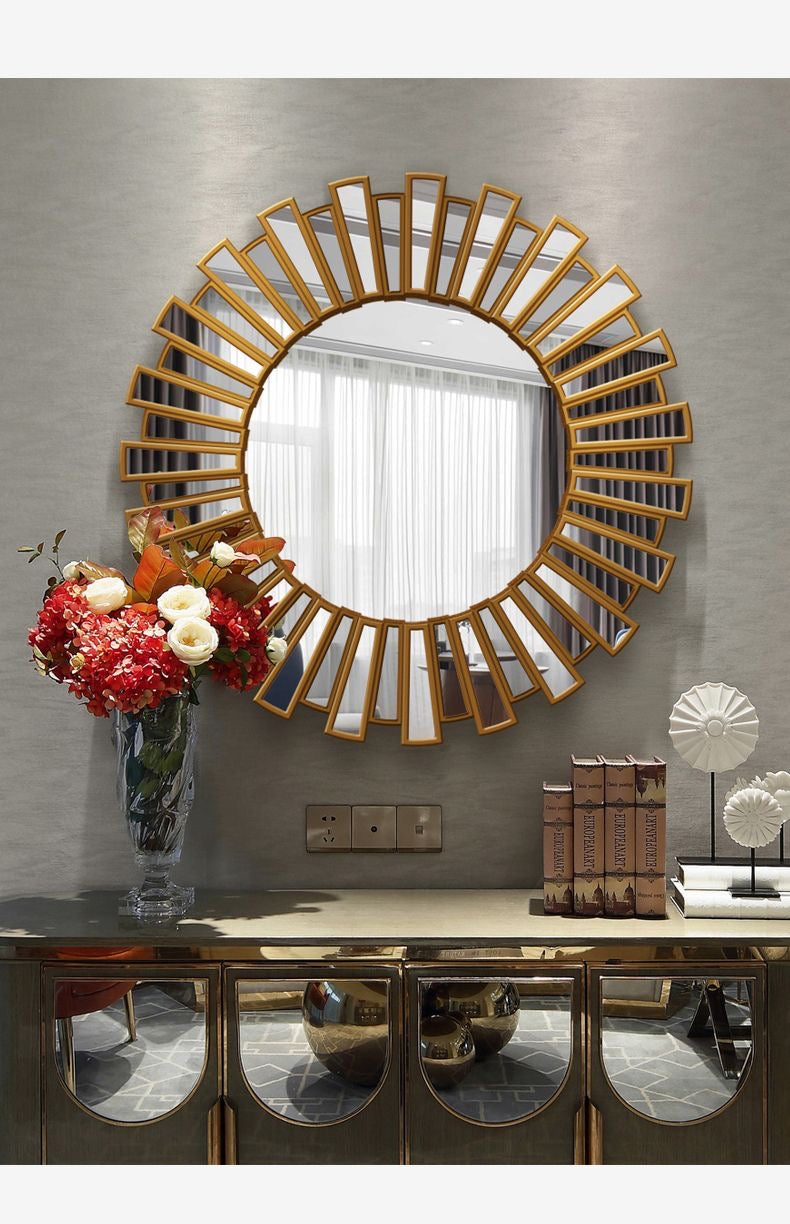 Circular Sunburst Wall Decor Mirror