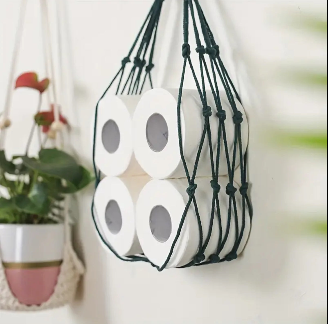 Nordic Style Hanging Cotton Rope Roll Paper Holder