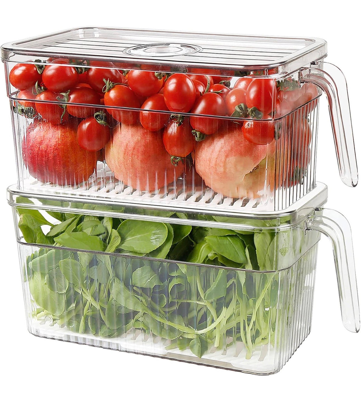 Acrylic fridge containers with handle & lid
