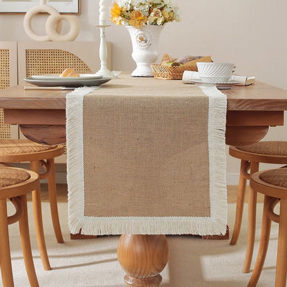 30*275 cm Natural Burlap Linen Woven Table  Runners