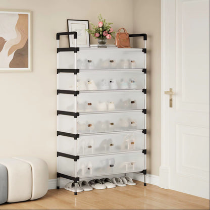 Shoe Rack  Seven Shelves - Stainless Steel Shoe Organizer