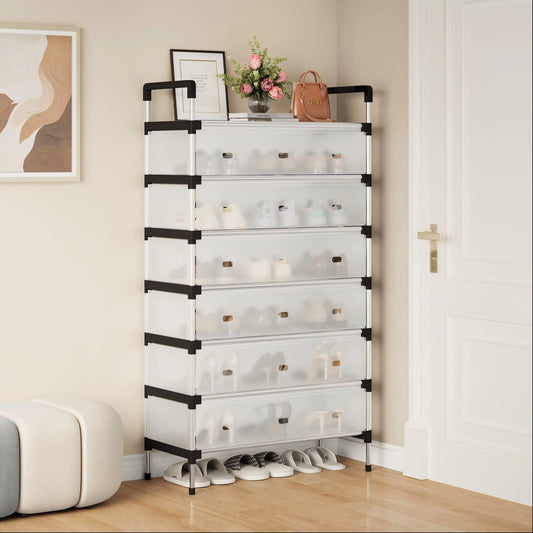 Shoe Rack  Seven Shelves - Stainless Steel Shoe Organizer
