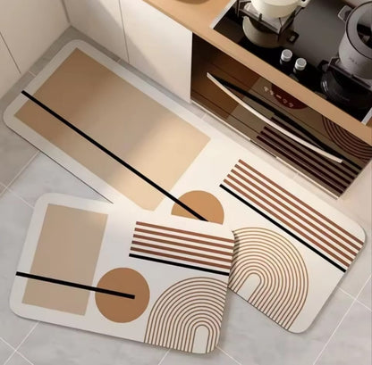 2pcs Rubber Bottom Anti-Slip Kitchen Mats