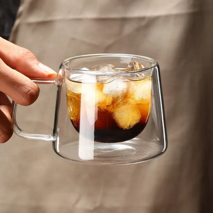 Heat-Resistant Borosilicate Double- Wall Glass Coffee Mug