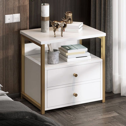 NORDIC LUXURY DOUBLE DRAWER BEDSIDE CABINET