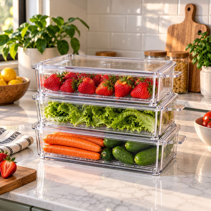 3 pcs set acrylic fridge storage containers