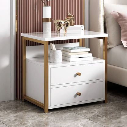 NORDIC LUXURY DOUBLE DRAWER BEDSIDE CABINET