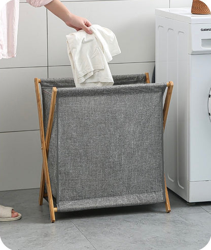 Foldable laundry hamper with cover lid