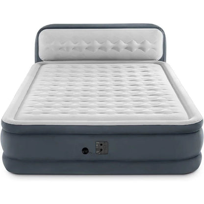 INTEX DURA BEAM AIRBED WITH INBUILT ELECTRIC PUMP AND PLUSH SUPPORTIVE HEADBOARD