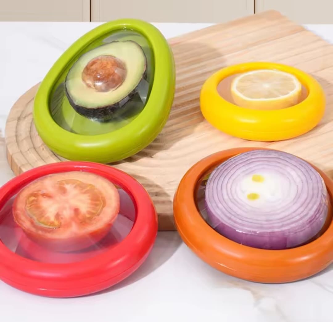 4pcs Transparent silicone film sealed food box