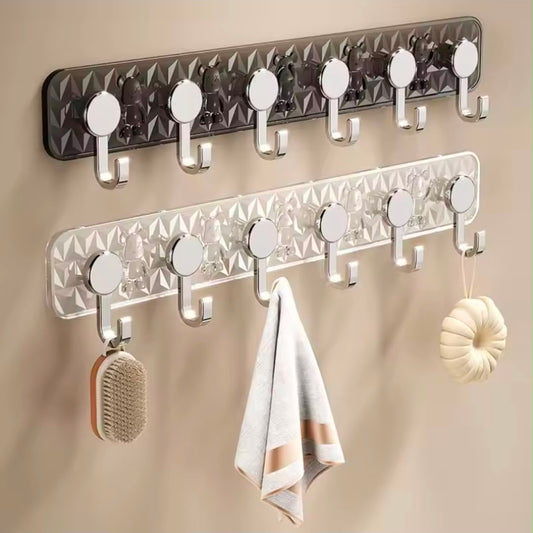 Strong wall-Mounted Hook Rack (6 Hooks)