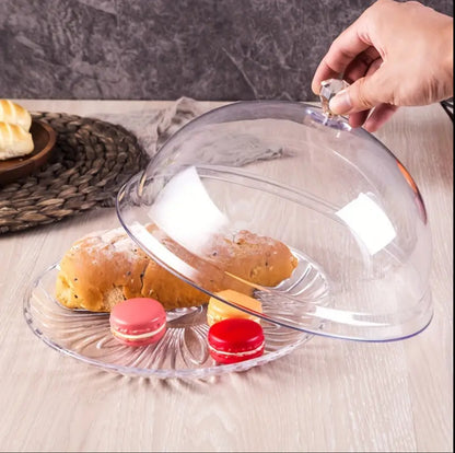 Transparent Acrylic Food Cover With plate