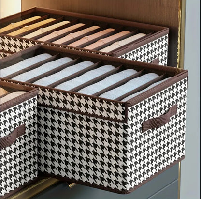 Non-woven 7 Grid Wardrobe Clothes Organizer With Clear PVC cover