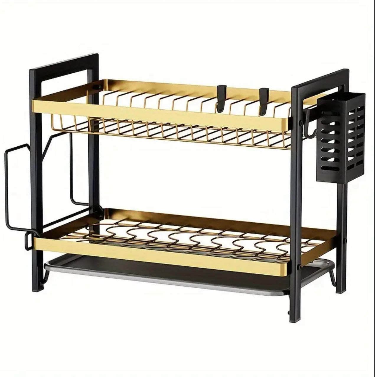 2* tier black/gold dishrack