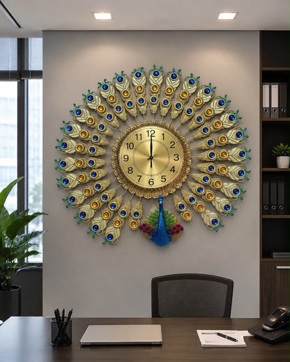 Single head peacock wall clock
