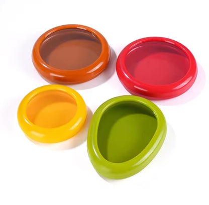 4pcs Transparent silicone film sealed food box