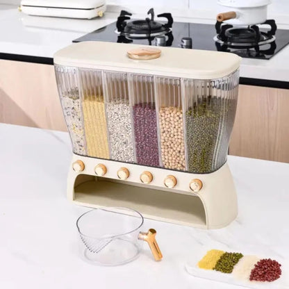 Acrylic Partitioned Rice/Cereal Dispenser