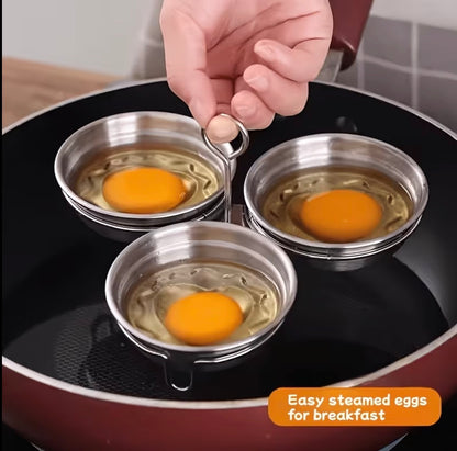 3 in 1 stainless steel egg poacher. Durable egg steamer