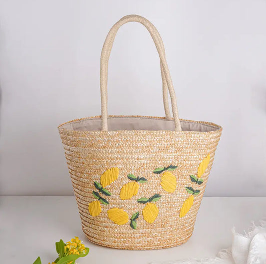 Stylish Embroidered Straw Bag