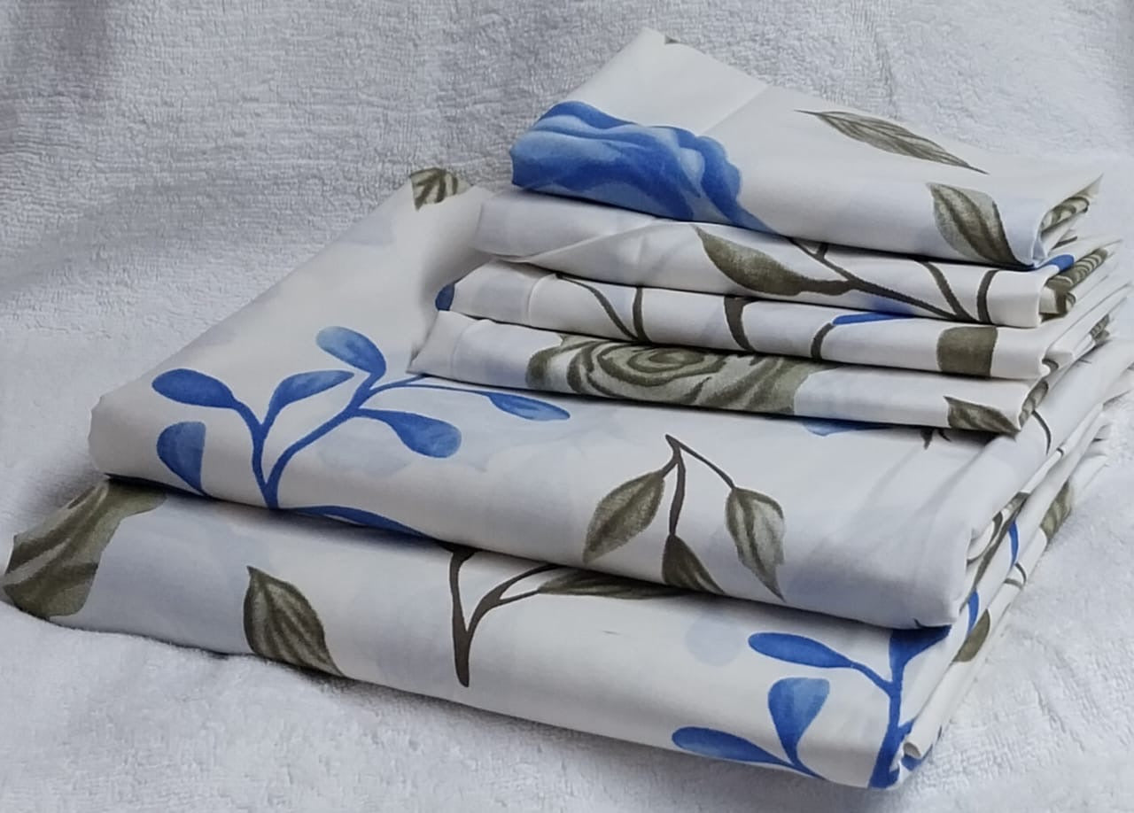 A pair of both printed pure cotton bedsheets