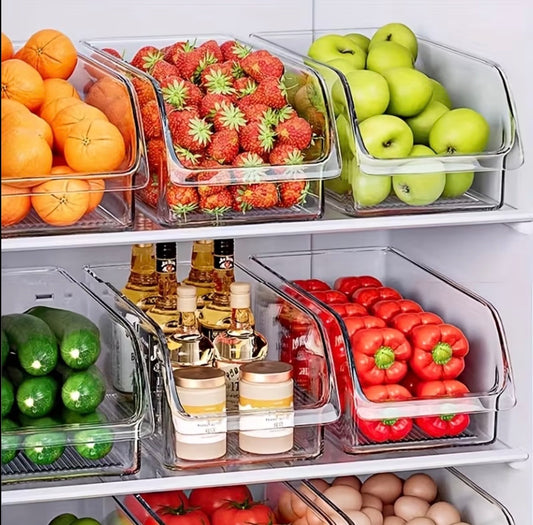 Acrylic fridge storage box with drain tray