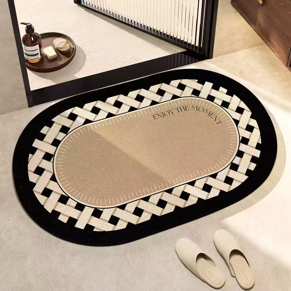 Big Size oval Absorbent Bathroom / Door Mat