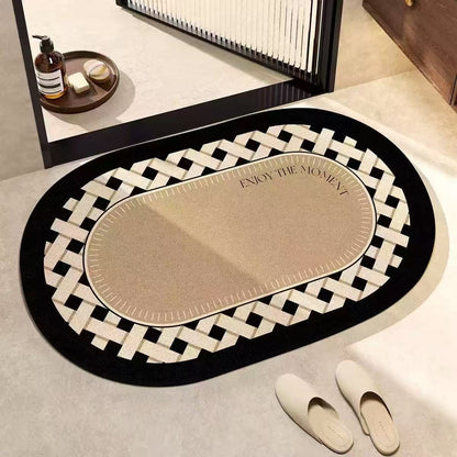 Big Size oval Absorbent Bathroom / Door Mat