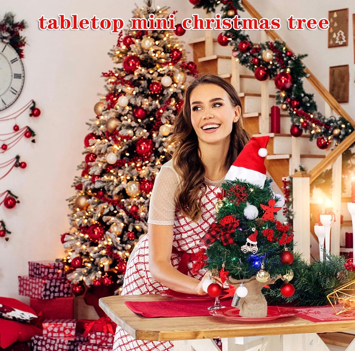 45cm high table top
Potted Christmas Tree with inbuilt lights and decorations