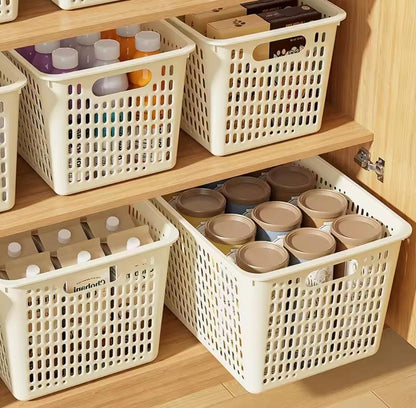 Plastic plain storage baskets