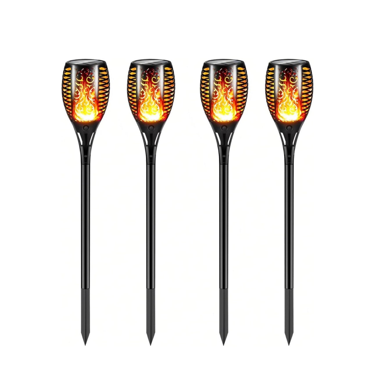 6 pieces LED solar flame lamp