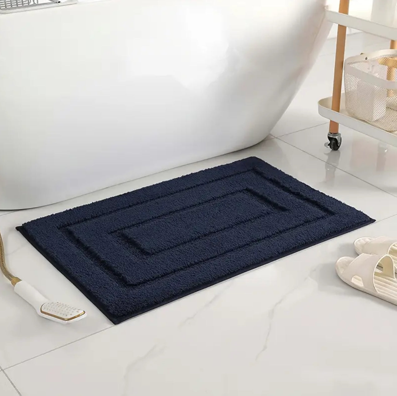 Flocking bathroom mats