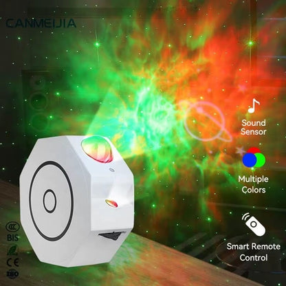 Star Projector, Octagon Galaxy Night Light Projector with Bluetooth Music Speaker