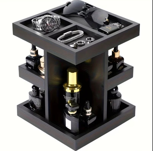 3-Tier Rotating Wooden Makeup/Cosmetics/Perfume Organizer