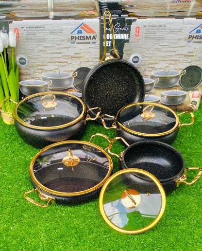 9pcs Granite Classy Cookware Set