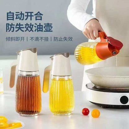 700ml ribbed  glass oil jar