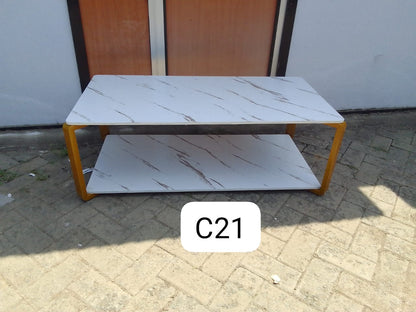 Marble print white coffee table