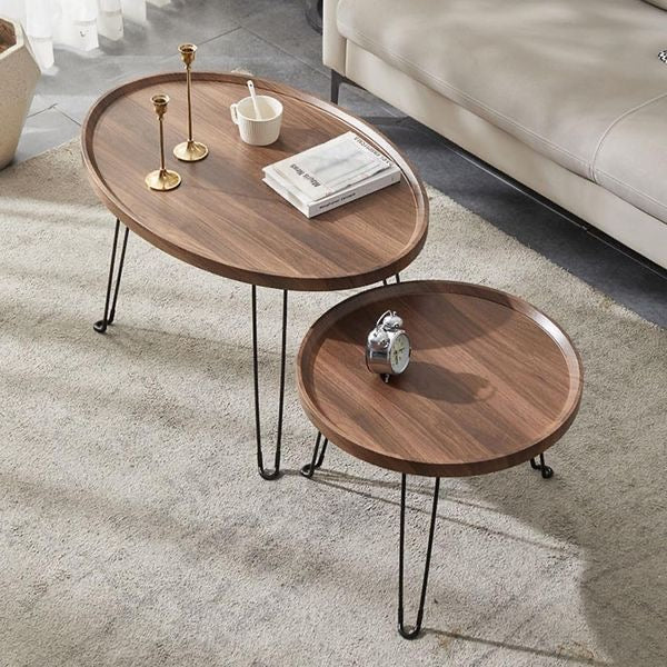 Foldable 2-in-1 Nesting Coffee Table Set
