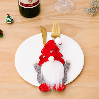 3pcs Christmas Gnome Cutlery Holders kes