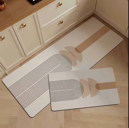 2pcs Rubber Bottom Anti-Slip Kitchen Mats